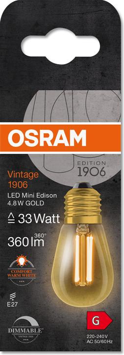 Actual product image Osram Vintage 1906 LED DIM 33 4.8 W/2200 K E27 (E27, 4.80 W, 360 lm, 1 x, G)