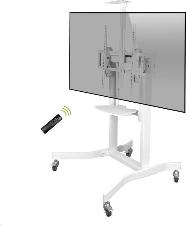 MonLines MBS012W Elektrischer Monitorständer auf Rollen mit Ablage bis 98 Zoll (98")
