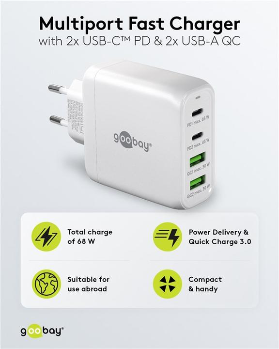 Actual product image Goobay Multiport quick charger (68 W)