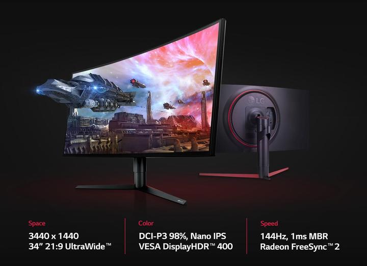 Actual product image LG UltraGear 34GK950F-B (3440 x 1440 pixels, 34")