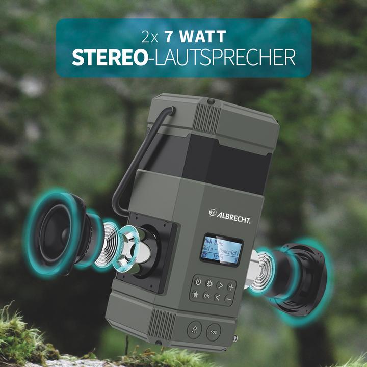 Productafbeelding Albrecht DR 114 DAB+ noodbuitenradio met campinglampje (DAB+, VHF, Bluetooth)