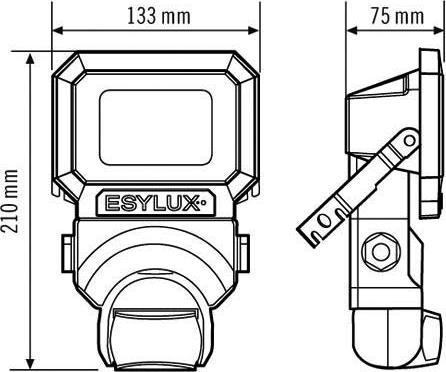 Immagine prodotto Esylux Faretto LED AFL-SUN-LED-10W-5K-Nero (1000 lm, IP65)