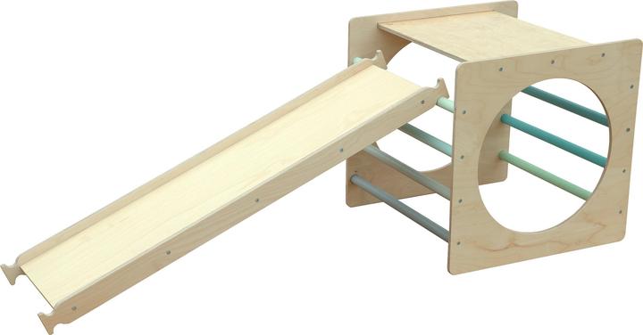 Produktbild Montessori Kletterwürfel/Climbing Cube+XXL Rutsche/Slide - Minze/Mint - ® Sport&Gym
