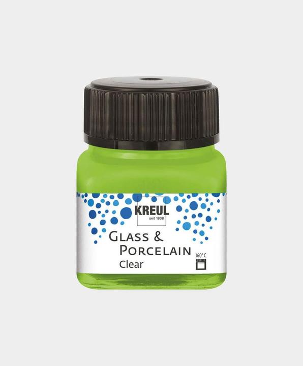 Actual product image Kreul Glass & Porcelain Clear, porcelain and glass paint (Apple green, 20 ml)