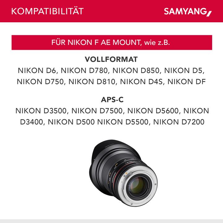 Actual product image Samyang 20mm f/1.8 ED AS UMC - Nikon F (Nikon F, full size)