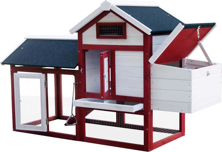 Produktbild Wiltec Hühnerstall 1520x520x920mm Freilauf Tannenholz Hühnerhaus Kotwanne Huhn
