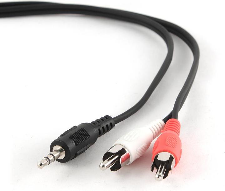 Produktbild Cablexpert 0.2 m, 3.5 mm/2 x RCA, M/M – Audio-Kabel (3.5 mm/2 x RCA, M/M, 3,5 mm, 2 x RCA, m (0.20 m)