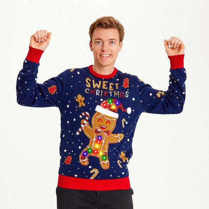 Produktbild Christmas Sweats Cute Cookie Man LED Sweater (M)