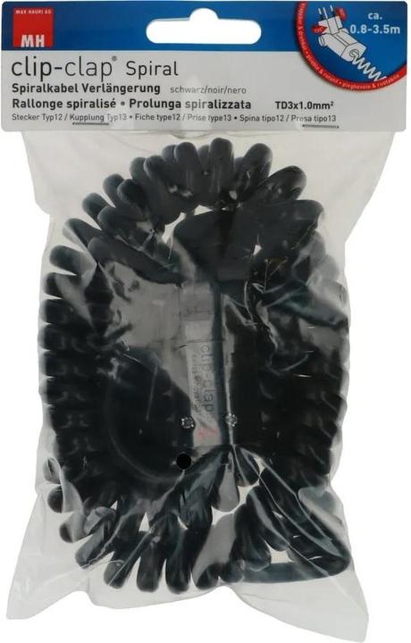 Actual product image Max Hauri clip-clap TD extension spiralised H05VV-F3G1.0 (3.50 m, Type 13, Type 12)