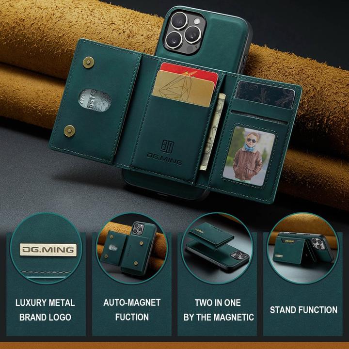 Produktbild Dg.Ming iPhone 11 - Etui, Leder-Optik, Kartenfach & Magnetverschluss, Grün (Apple iPhone 11)