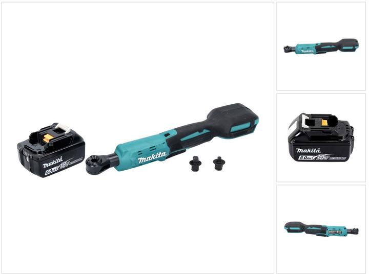 Actual product image Makita DWR 180 T1 Battery ratchet screwdriver 18 V 47.5 Nm 1/4" 3/8" + 1x battery 5.0 Ah - without charger (1/4")