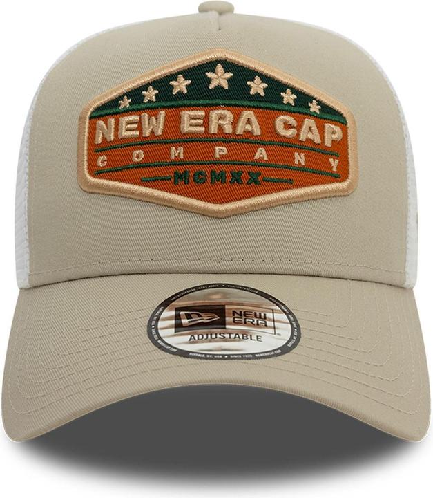 Produktbild New Era A-Frame Mesh Trucker Cap - Vintage Brand Beige (One Size)