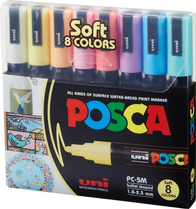 Immagine prodotto Posca Marchio PC-5M a punta tonda (Multicolore, 2.50 mm, 8 x)
