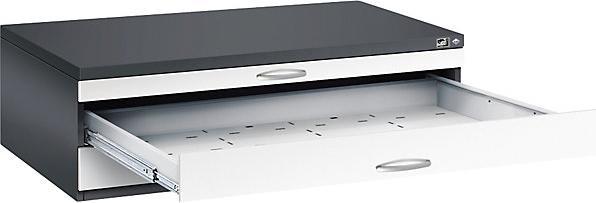 Actual product image C+P Drawing cabinet, A0, 3 drawers, height 420 mm, black grey / traffic white.