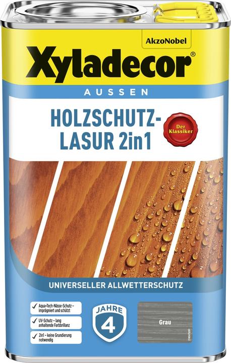 Image du produit Xyladecor Lasure de protection du bois grise 4 L (Gris, 4 l)