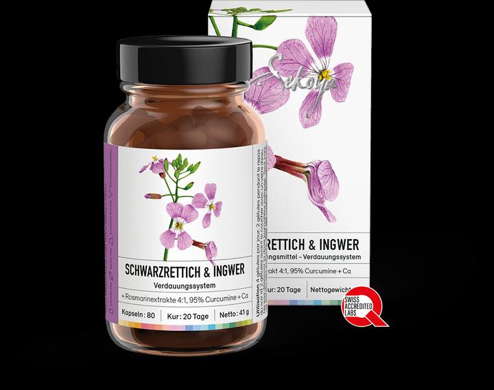 Produktbild Sekoya Schwarzer Rettich & Ingwer | Leberentgiftung (80 Stück, Kapseln)