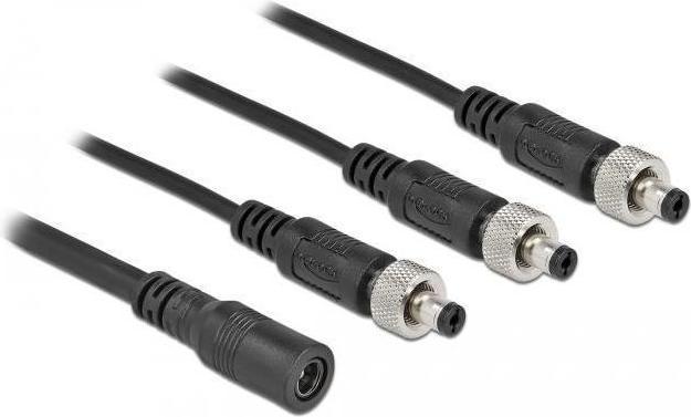 Produktbild Delock DC Verteilerkabel 5,5 x 2,1 mm 1 x Buchse zu 3 x Stecker verschraubbar (0.50 m)