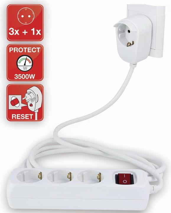 Produktbild REV Steckdosenleiste 3+1-fach 5m + Schalter (4 x, CEE 7/3, 5 m)