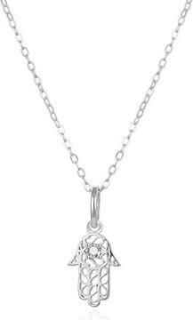 Image du produit Agato Silver Hamsa Necklace - Hand Of Fatima With Chain And Pendant