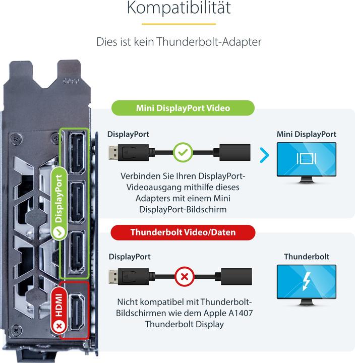 Produktbild StarTech DisplayPort zu Mini DisplayPort (Mini DP, 1.50 cm)