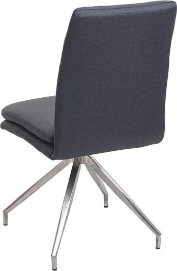 Produktbild Swisshandel24 2x Esszimmerstuhl HWC-H70, Küchenstuhl Lehnstuhl Stuhl, Stoff/Textil Edelstahl gebürstet dunkelgrau