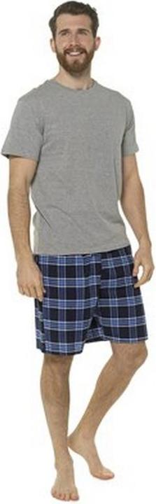 Foxbury Mens Jersey Checked Short Lounge Set
