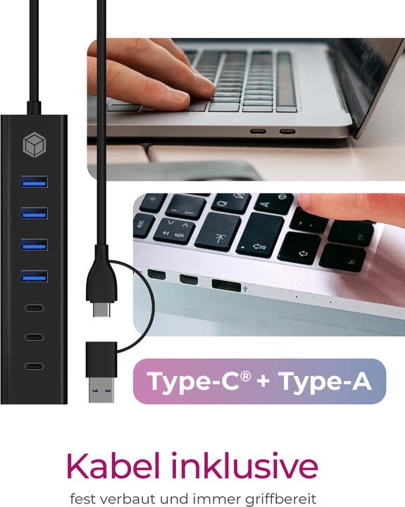Produktbild Icy Box IB-HUB1737-C3 (USB-C, 7 Ports)