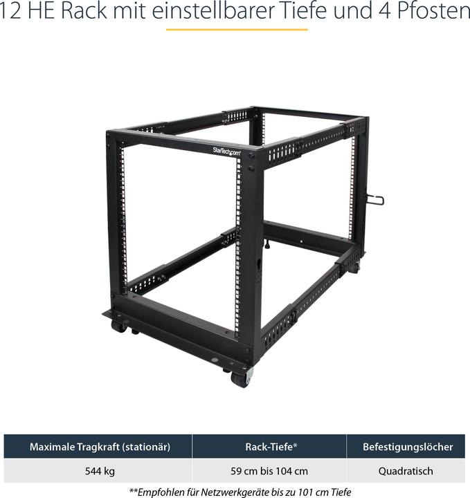 Immagine prodotto StarTech Rack Server 12u - Telaio Aperto (12 HE, Rack da 19 pollici)