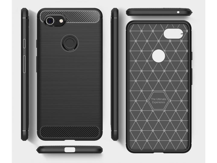 Actual product image Screenguard Google Pixel 3 Cover Carbon Brushed Soft TPU (Google Pixel 3)
