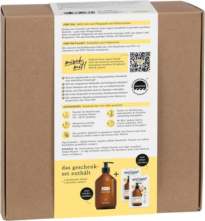 Immagine prodotto we:care2 Geschenk-Set, Handseifen-Granulat, Good Karma