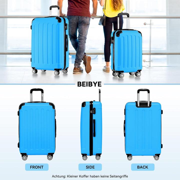 Immagine prodotto Beibye 3-teiliges Hartschalenkoffer-Set (110 l, Bagaglio a mano (fino a 50 litri), M (50 - 90l), L (90 - 115l))