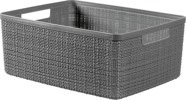 Produktbild Curver Juliet Jutekorb aus 100% recyceltem Kunststoff, rechteckig, 12 l, dunkelgrau, M (12 l)