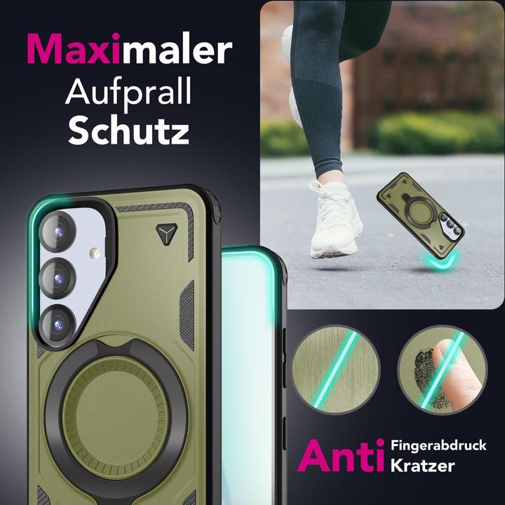 Immagine prodotto Nalia Stormguard - Stossfeste Armor Ring Hülle für MagSafe - Military Kickstand Hardcase (Samsung Galaxy S25)