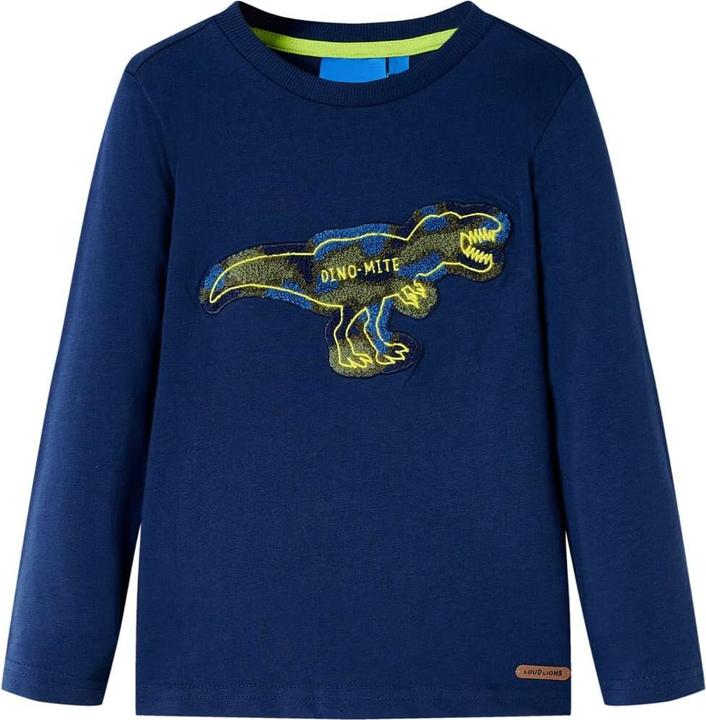 VidaXL Kinder-Langarmshirt Marineblau 128,Material: 100 (128)