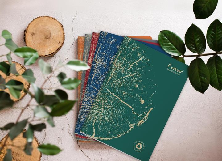 Image du produit Calligaphe Cahier piqué FOREVER PREMIUM 100% recyclé A4 96 pages ligné papier recyclé blanc 90 g - Rouge brique (A4, À rayures, Couverture souple)