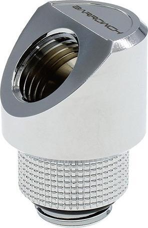 Actual product image Barrow Adapter 45 degrees G1/4 inch male to G1/4 inch female - rotatable, silver