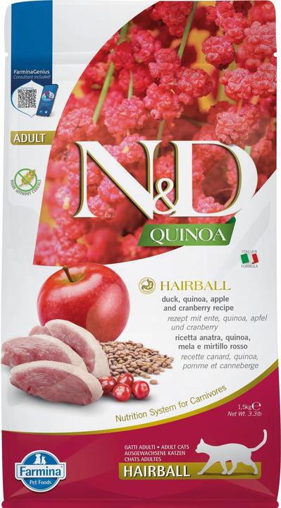 Immagine prodotto Farmina N&D Quinoa Hairball - Cibo secco per gatti - 1,5 kg (Adulto, 8 pz., 1500 g)