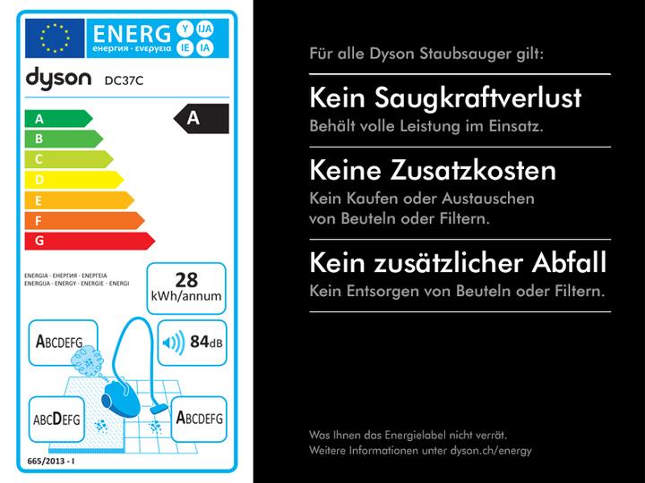 Energy Label Dyson DC37C Parquet + Stubborn