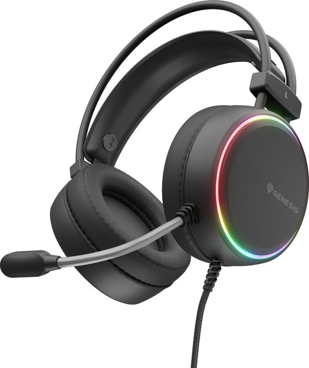 Actual product image Genesis Słuchawki SŁUCHAWKI NAUSZNE NEON 613 RGB Z MIKROFONEM PODŚWIETLENIE CZARNE (Cable)
