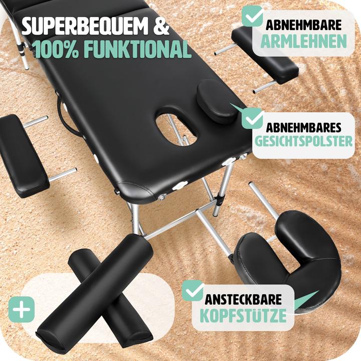 Actual product image tectake Massage table 3 zone with carry back and bolsters