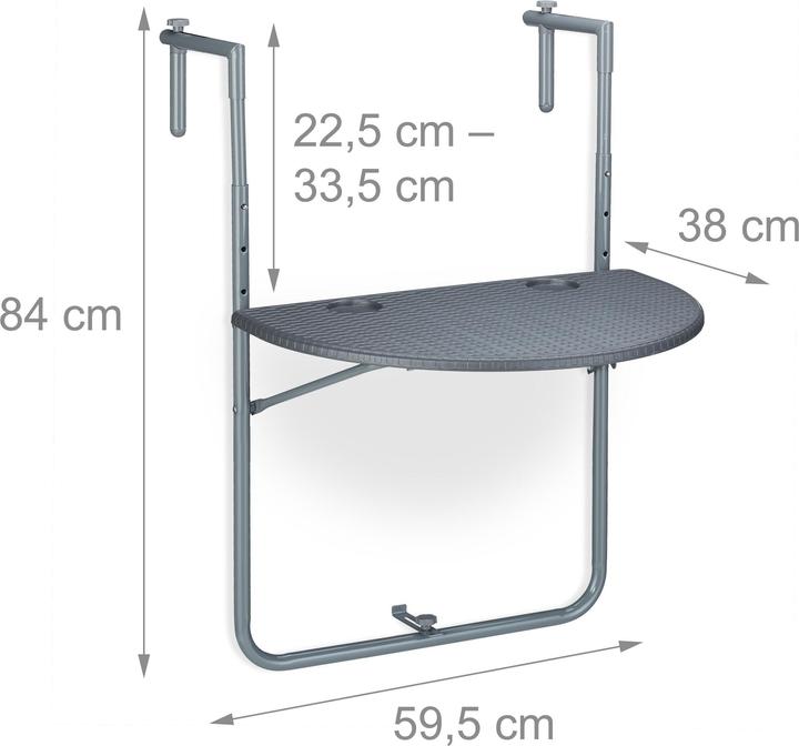 Produktbild Relaxdays Balkonhängetisch (59.50 cm)