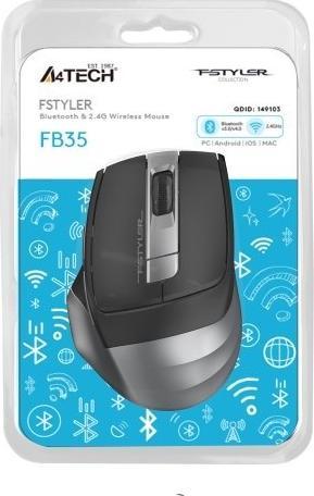 Image du produit A4Tech Souris sans fil FSTYLER FB35 RF 2.4G + BT Smoky Gray (Sans fil)