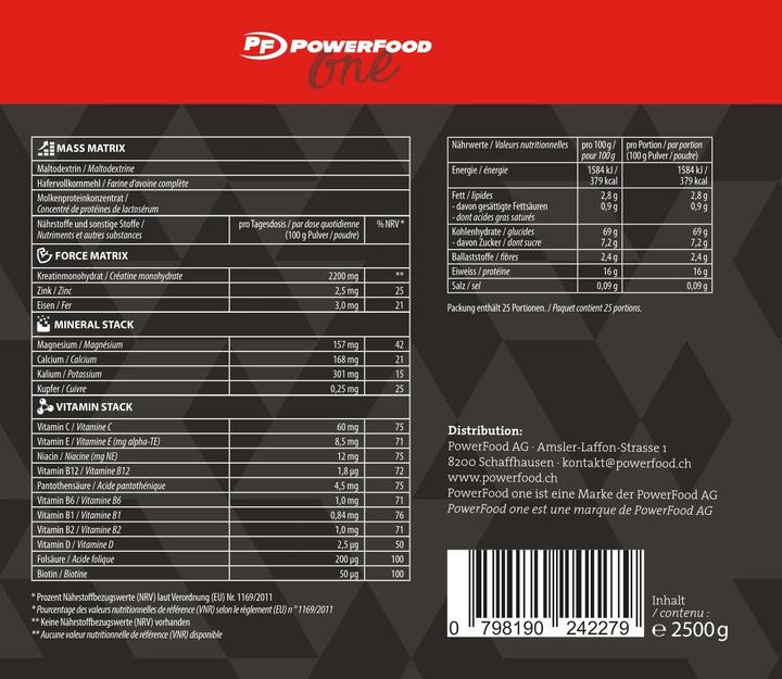 Produktbild PowerFood One Mass Builder (Vanilla ice, 1 Stk., 2760 g)