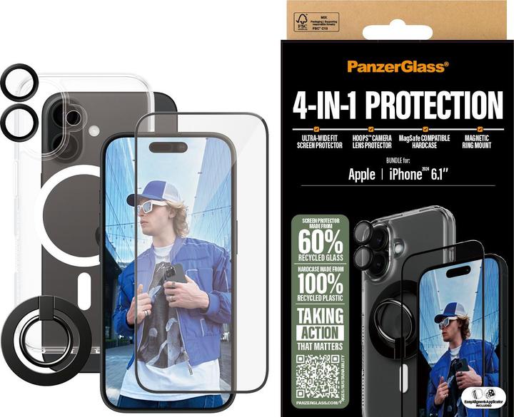 Produktbild PanzerGlass 4-in-1 Protection Bundle (1 Stück, Apple iPhone 16)