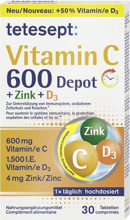 Tetesept Vitamin C + Zink + D3 (30 Stück, Tabletten, 53 g)