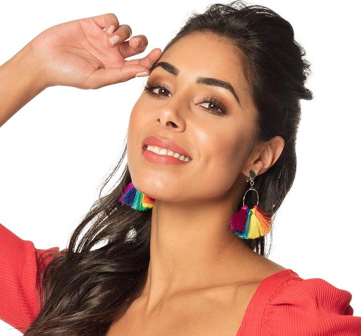 Actual product image Magni Ear clips tassels Rainbow (One size)
