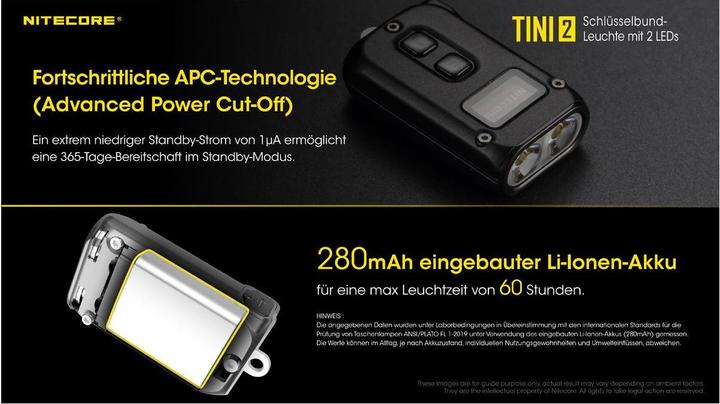 Produktbild Nitecore TINI 2 - 500 Lumen, schwarz (4.70 cm, 500 lm)