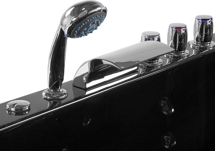 Image du produit Beliani Baignoire à hydromassage noire modèle d'angle avec LED à droite 160 cm x 113 cm PARADISO (427 l, 160 cm, 113 cm)