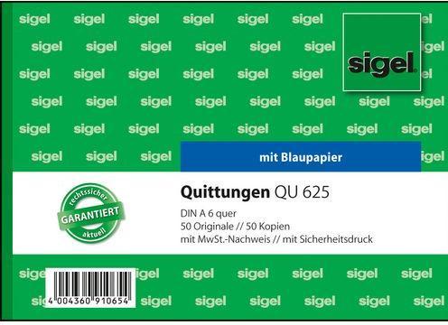 Produktbild Sigel Quittungsblock DIN A6 quer nicht selbstdurchschreibend 2 Durchschläge 2x50 Bl. (50 x)