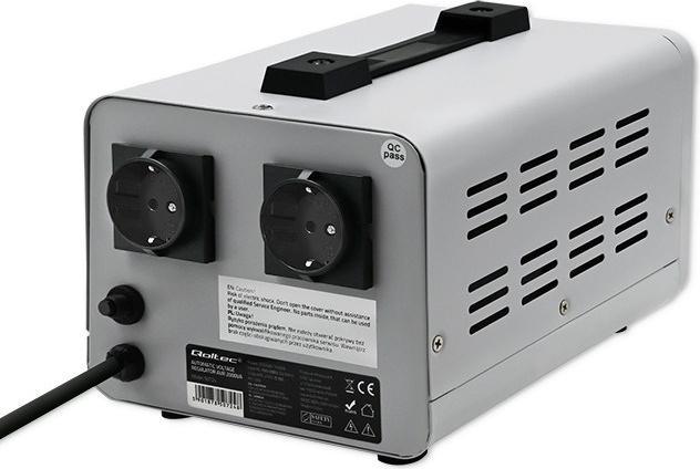 Actual product image Qoltec 50724 Automatyczny stabilizator napięcia AVR 2000VA (2000 VA, 1600 W)